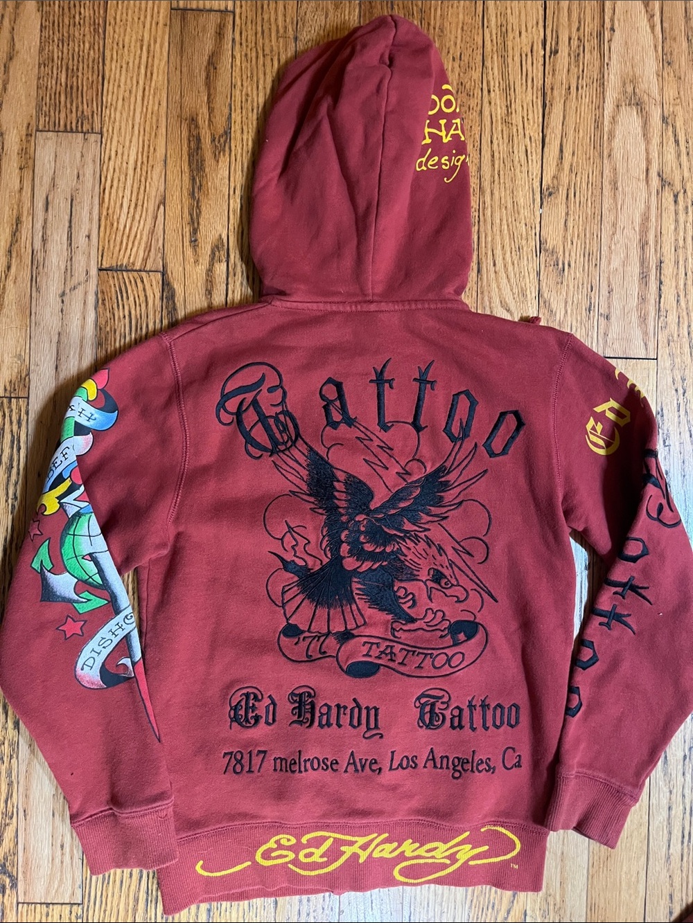 Ed Hardy Tatoo Kids sz 8 Zip Hoodie - Picture 8 of 9